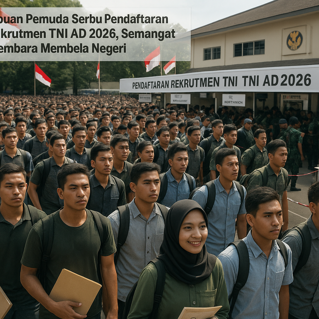 Ribuan Pemuda Serbu Pendaftaran Rekrutmen TNI AD 2026, Semangat Membara Membela Negeri
