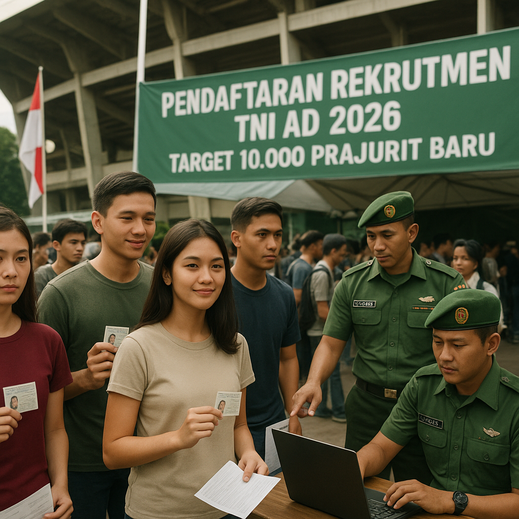Pendaftaran Rekrutmen TNI AD 2026 Dibuka, Target 10.000 Prajurit Baru