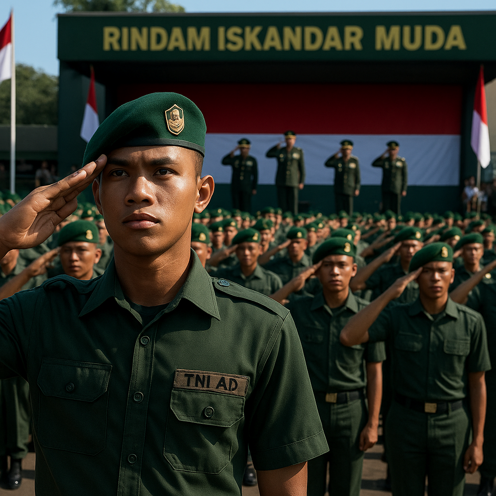 633 Prajurit Tamtama Infanteri TNI AD Dilantik dengan Semangat Kebanggaan di Rindam Iskandar Muda