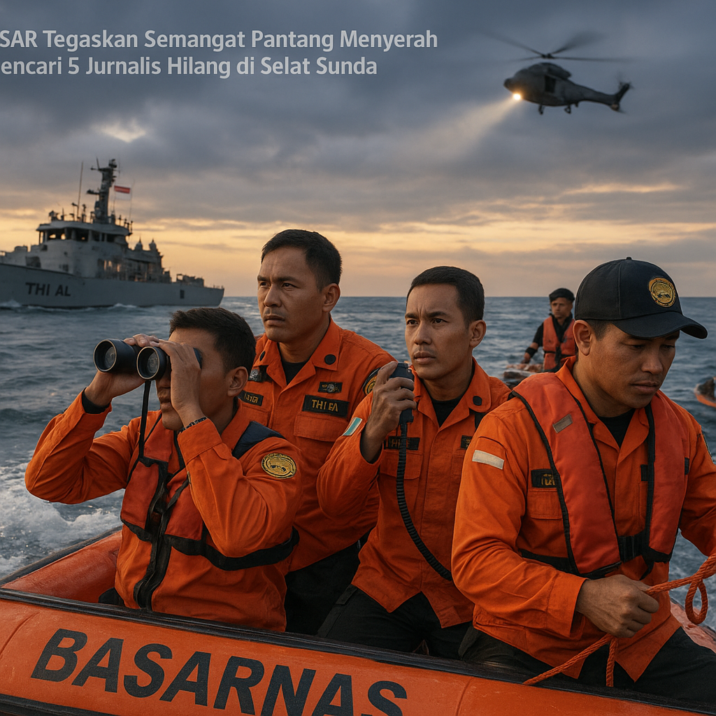 Operasi SAR Tegaskan Semangat Pantang Menyerah dalam Mencari 5 Jurnalis Hilang di Selat Sunda
