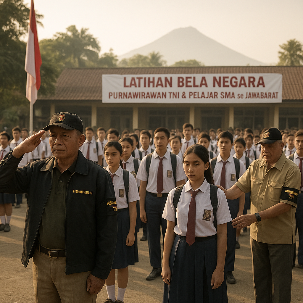 Purnawirawan TNI Bantu Latihan Bela Negara bagi Pelajar SMA se-Jawa Barat