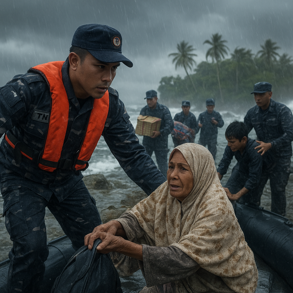 Prajurit TNI AL Evakuasi Warga Terisolasi di Pulau Terpencil dengan Heroik