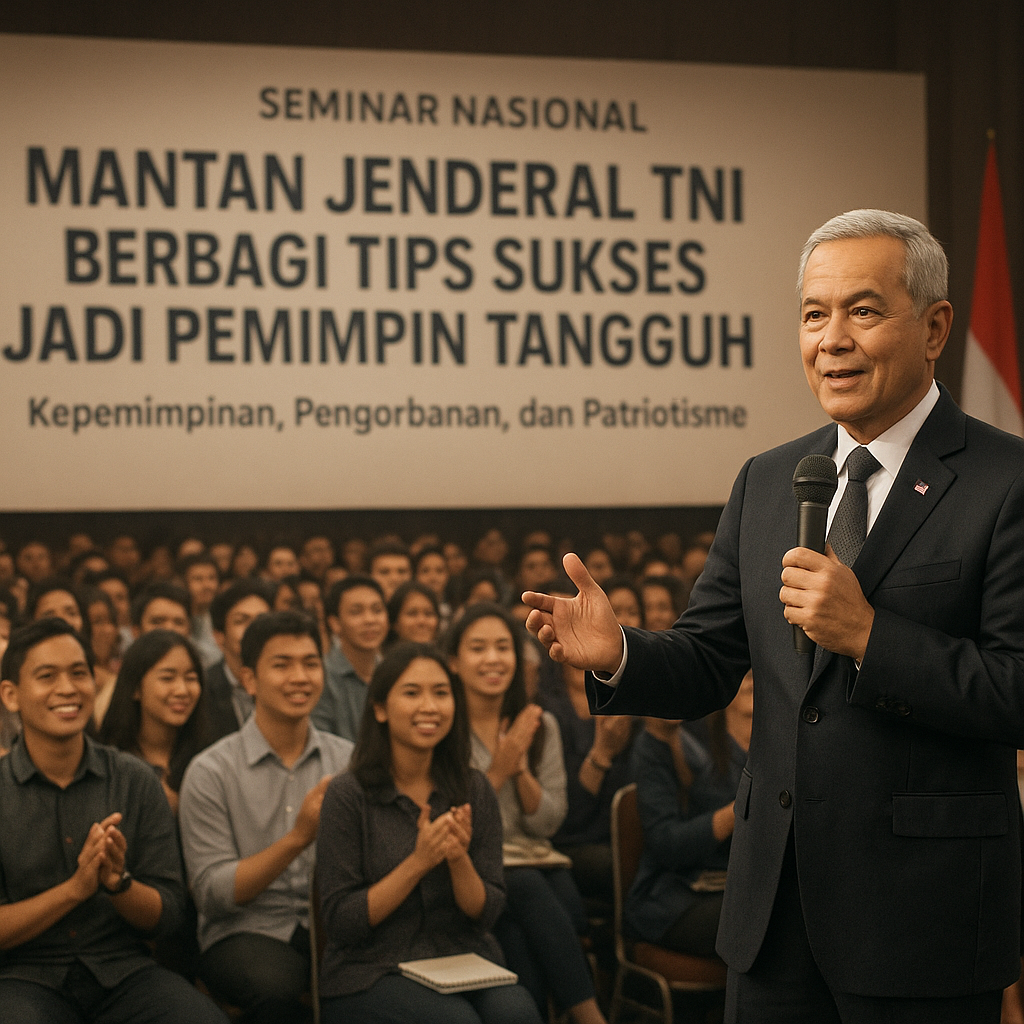 Mantan Jenderal TNI Berbagi Tips Sukses Jadi Pemimpin Tangguh di Seminar Nasional