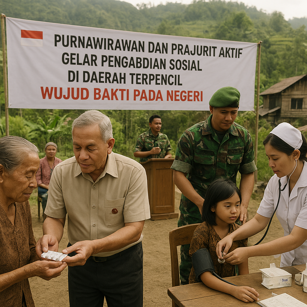 Purnawirawan dan Prajurit Aktif Gelar Pengabdian Sosial di Daerah Terpencil, Wujud Bakti pada Negeri