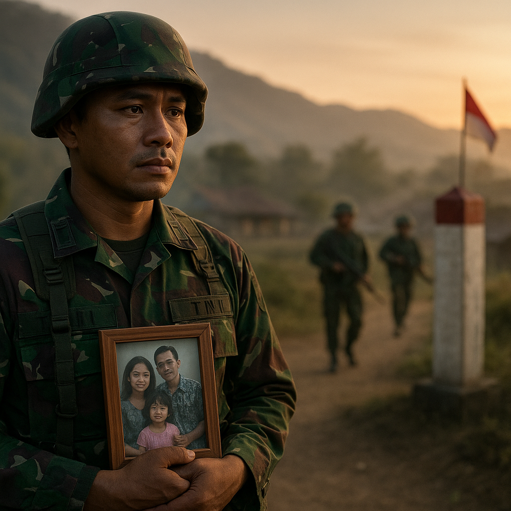 Kisah Prajurit TNI yang Rela Tinggalkan Keluarga Demi Tugas di Perbatasan