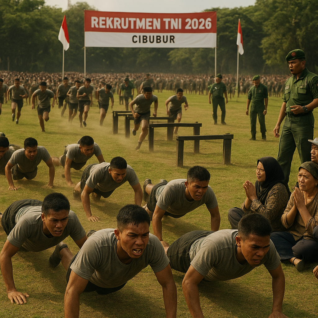 Rekrutmen TNI 2026: Ribuan Pemuda Calon Bintara Jalani Tes Fisik di Cibubur