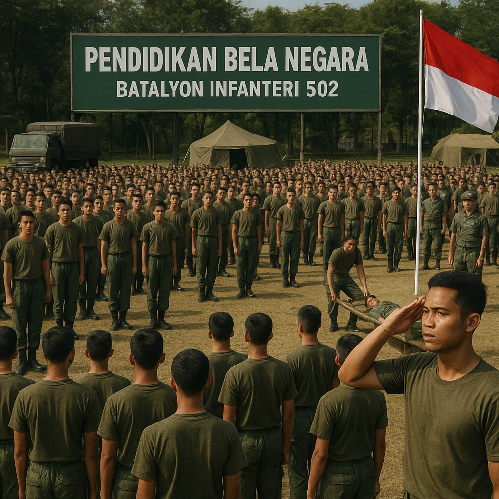Ribuan Pemuda Antusias Ikuti Pendidikan Bela Negara di Batalyon Infanteri 502, Bekal Jadi Pemimpin Bangsa