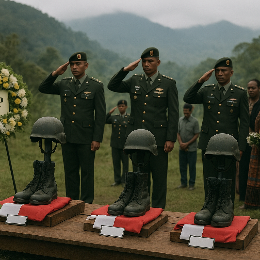 Tiga Prajurit TNI Gugur, Gugurkan Diri Demi Kedaulatan Papua