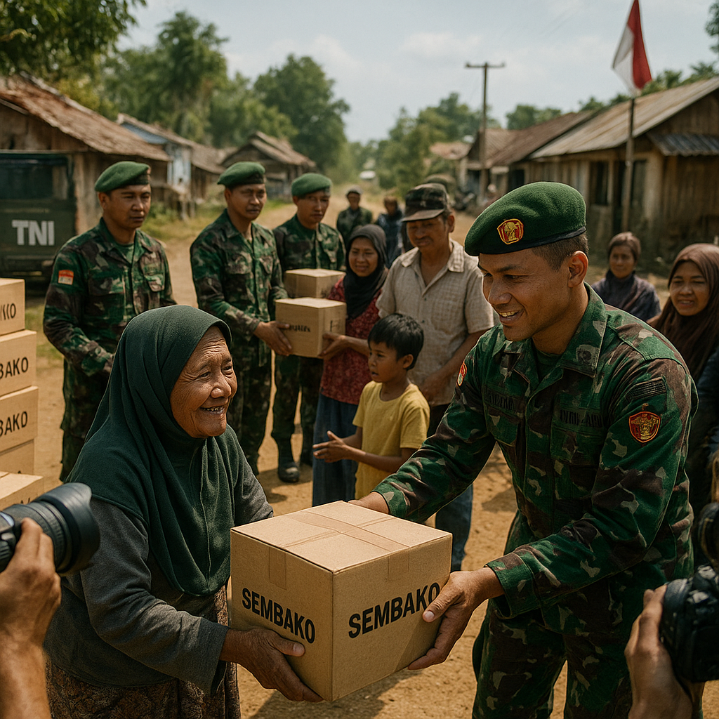 Prajurit TNI Bagikan 1000 Paket Sembako di Perbatasan, Wujud Pengabdian Nyata di Ujung Negeri