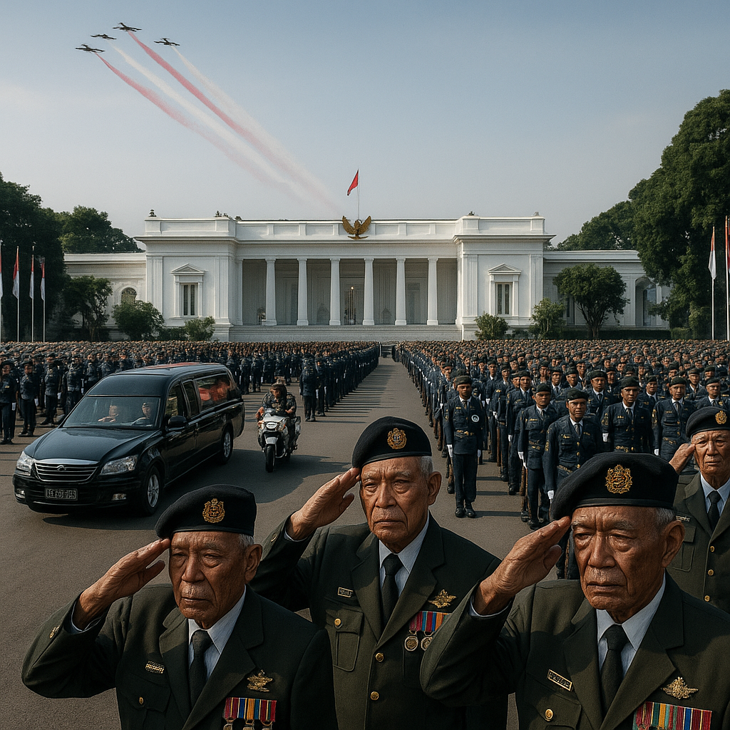 Upacara Hari TNI ke-81: Ribuan Prajurit dan Veteran Berbaris di Istana Merdeka