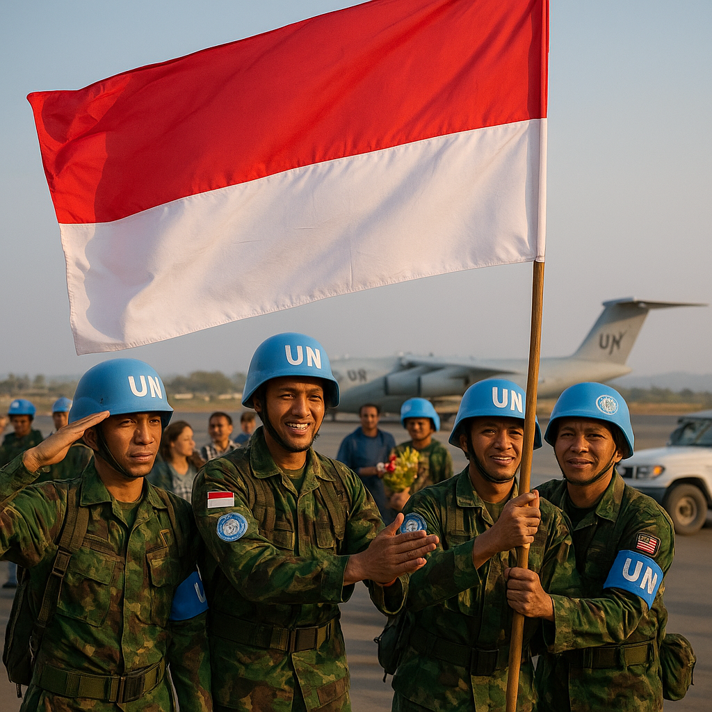 Prajurit TNI AD Kembali dari Misi Perdamaian PBB, Kibarkan Merah Putih di Congo