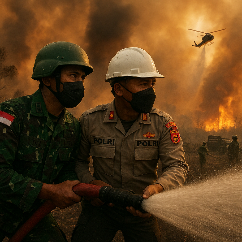 Sinergi TNI-Polri Hadapi Karhutla Kalteng: Prajurit Tanah Air Berjibaku Melawan Si Jago Merah