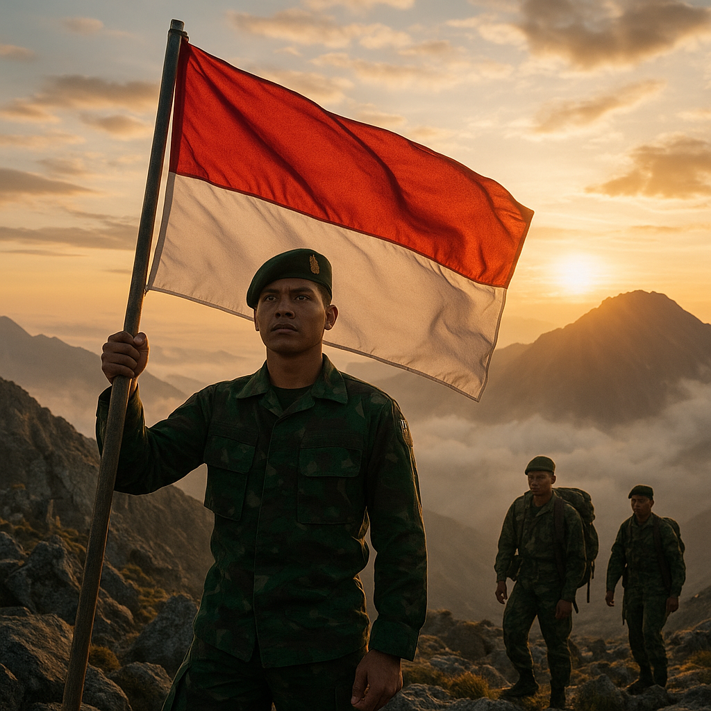 Prajurit TNI AD Puncaki Gunung Tertinggi Indonesia, Kibarkan Merah Putih sebagai Simbol Patriotisme
