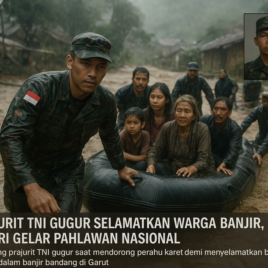 Prajurit TNI Gugur Selamatkan Warga Banjir, Diberi Gelar Pahlawan Nasional