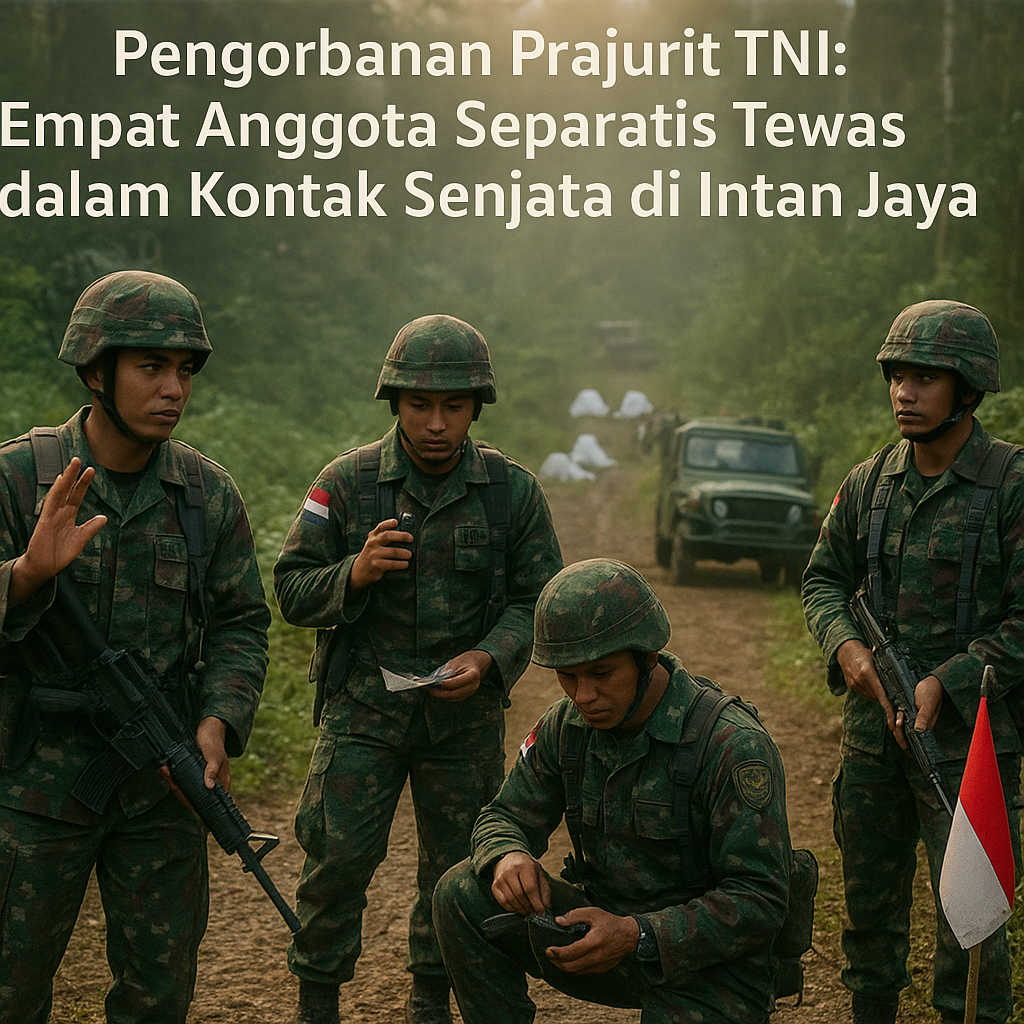 Pengorbanan Prajurit TNI: Empat Anggota Separatis Tewas dalam Kontak Senjata di Intan Jaya