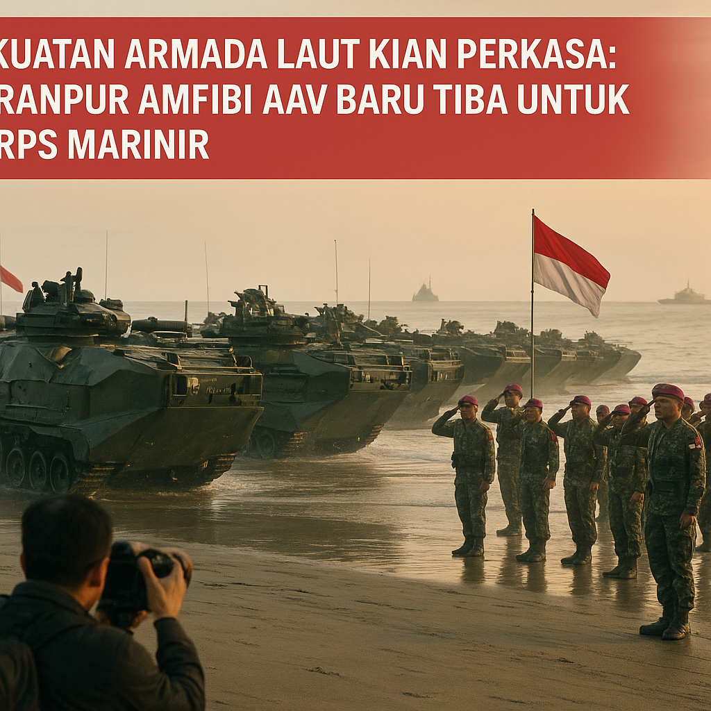Kekuatan Armada Laut Kian Perkasa: 12 Ranpur Amfibi AAV Baru Tiba untuk Korps Marinir