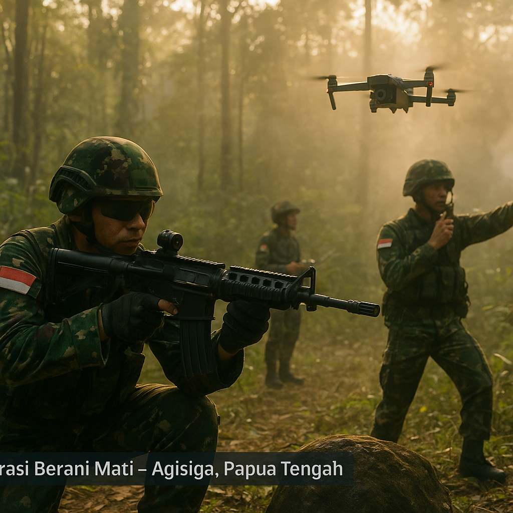Operasi Berani Mati di Agisiga: Drone Pantau, Prajurit Garuda Gagalkan Aksi Teror