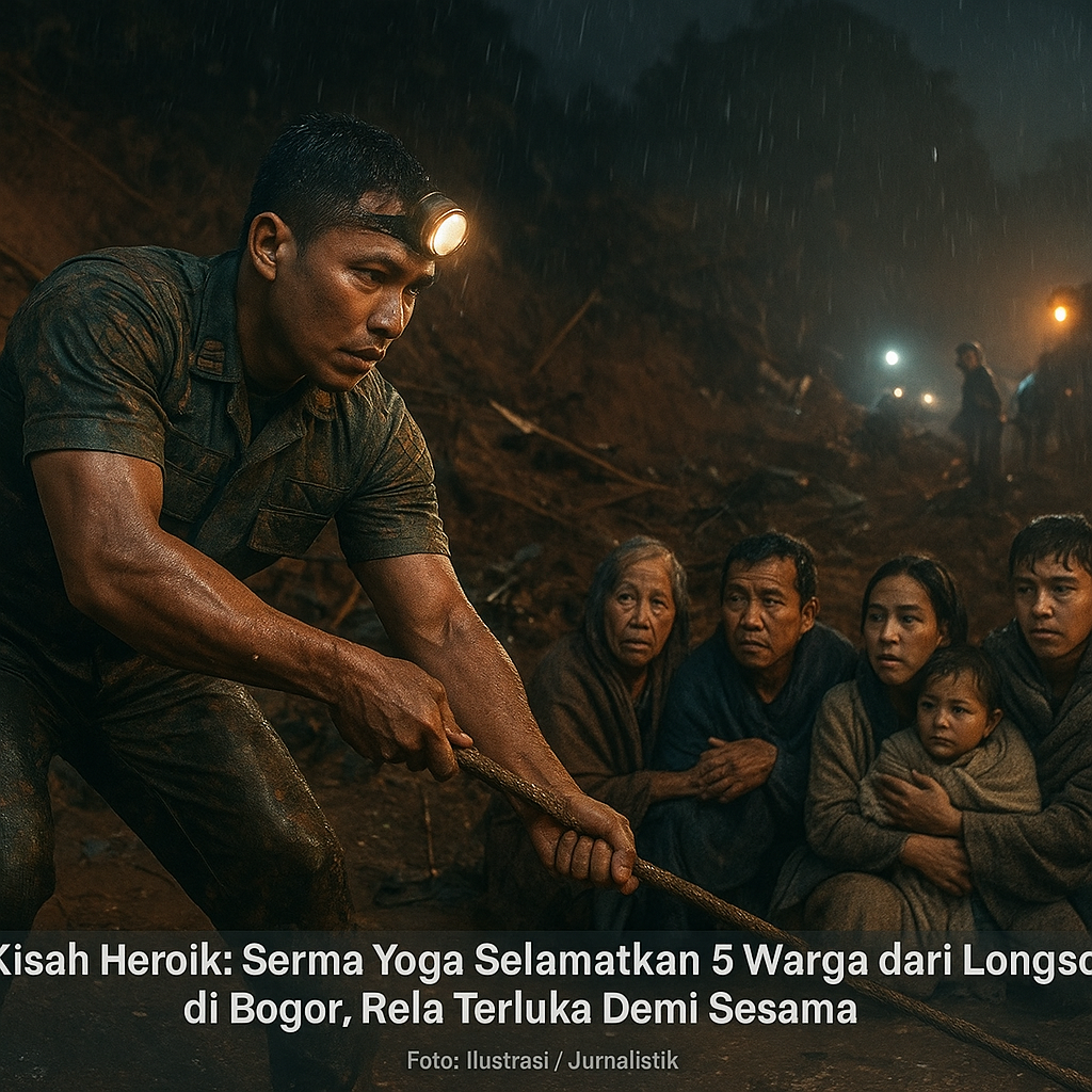 Kisah Heroik: Serma Yoga Selamatkan 5 Warga dari Longsor di Bogor, Rela Terluka Demi Sesama