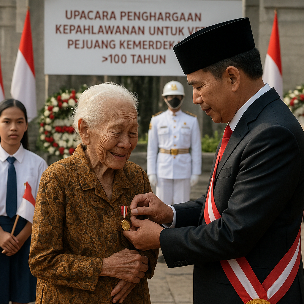 Upacara Penghargaan Kepahlawanan untuk Veteran Pejuang Kemerdekaan yang Berusia di Atas 100 Tahun