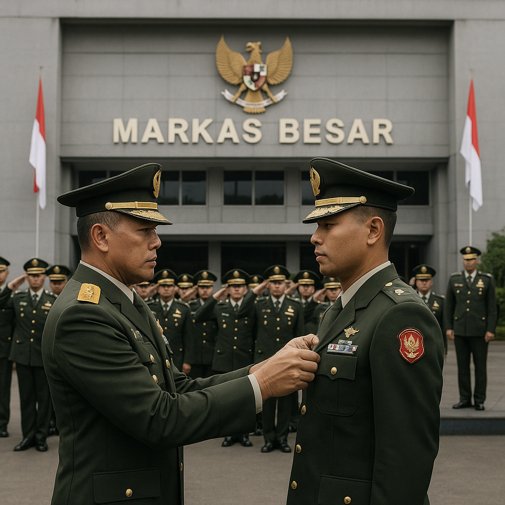 Upacara Kenaikan Pangkat Penuh Khidmat, 25 Prajurit TNI Naik Jabatan di Markas Besar