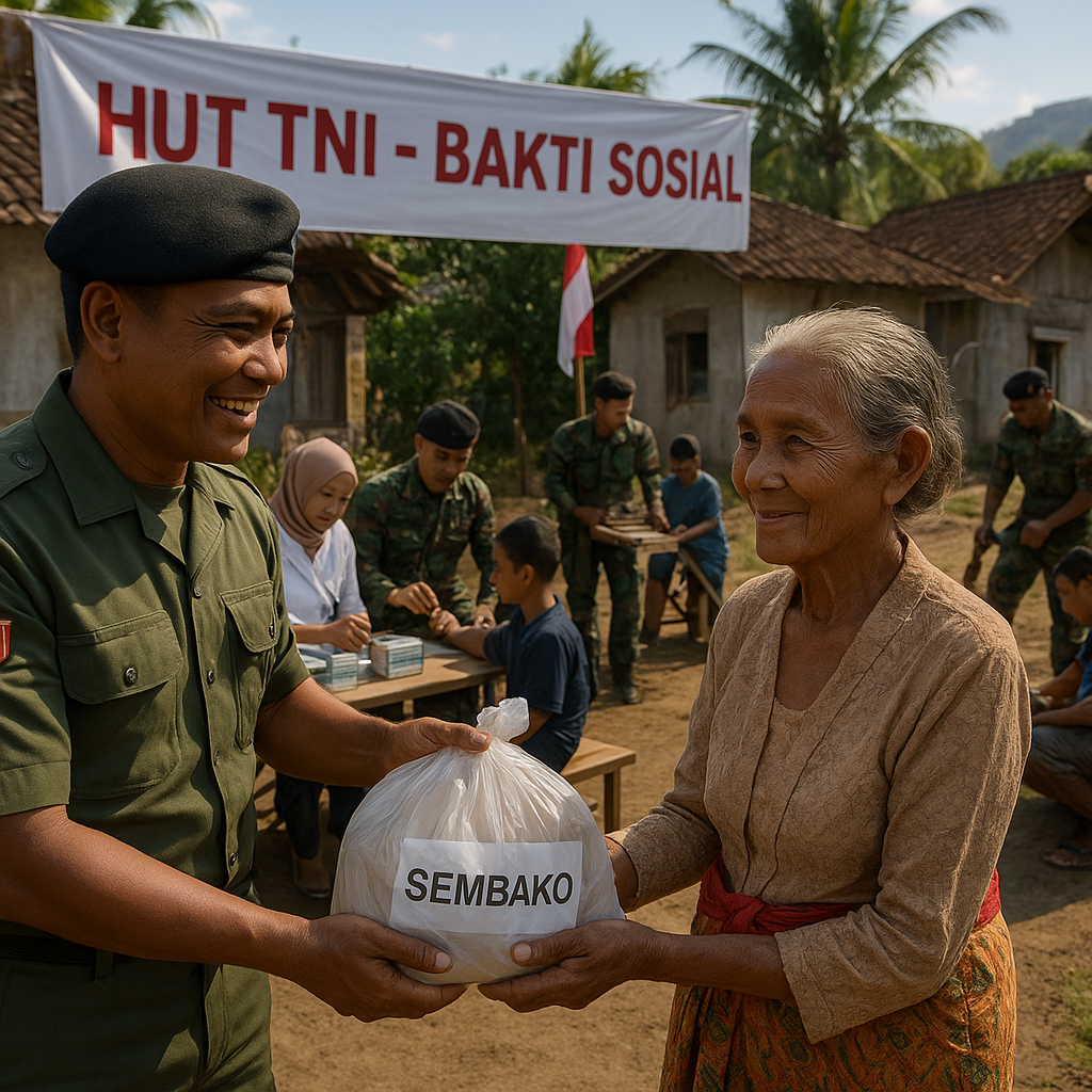 Prajurit TNI di Perbatasan Rayakan HUT TNI dengan Bakti Sosial, Wujud Nyata Abdi untuk Rakyat