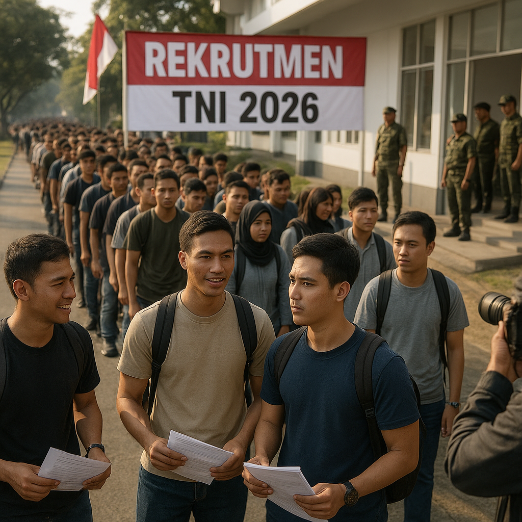 Ribuan Pemuda Bersemangat Sita Antrean Panjang di Pembukaan Rekrutmen TNI 2026