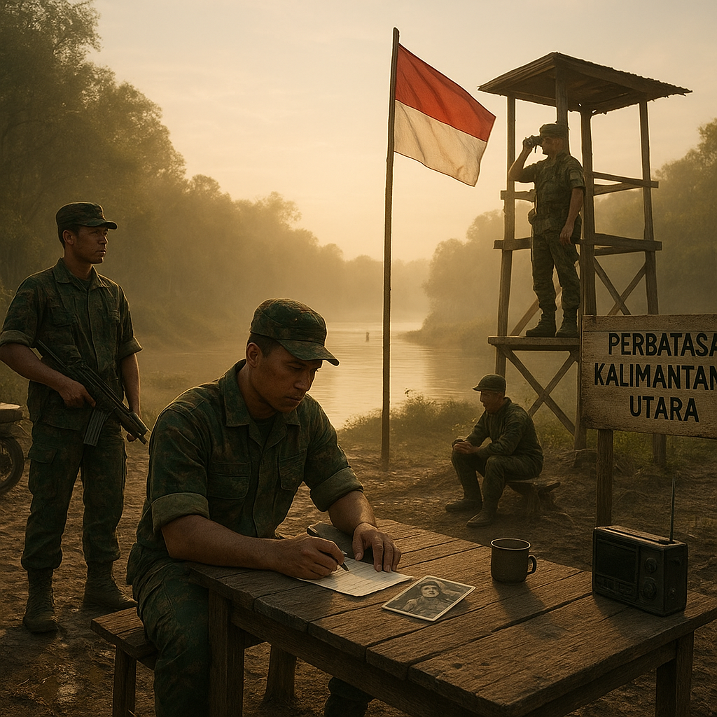 Prajurit TNI di Perbatasan Kalimantan Rela Tinggalkan Keluarga Demi Jaga Kedaulatan