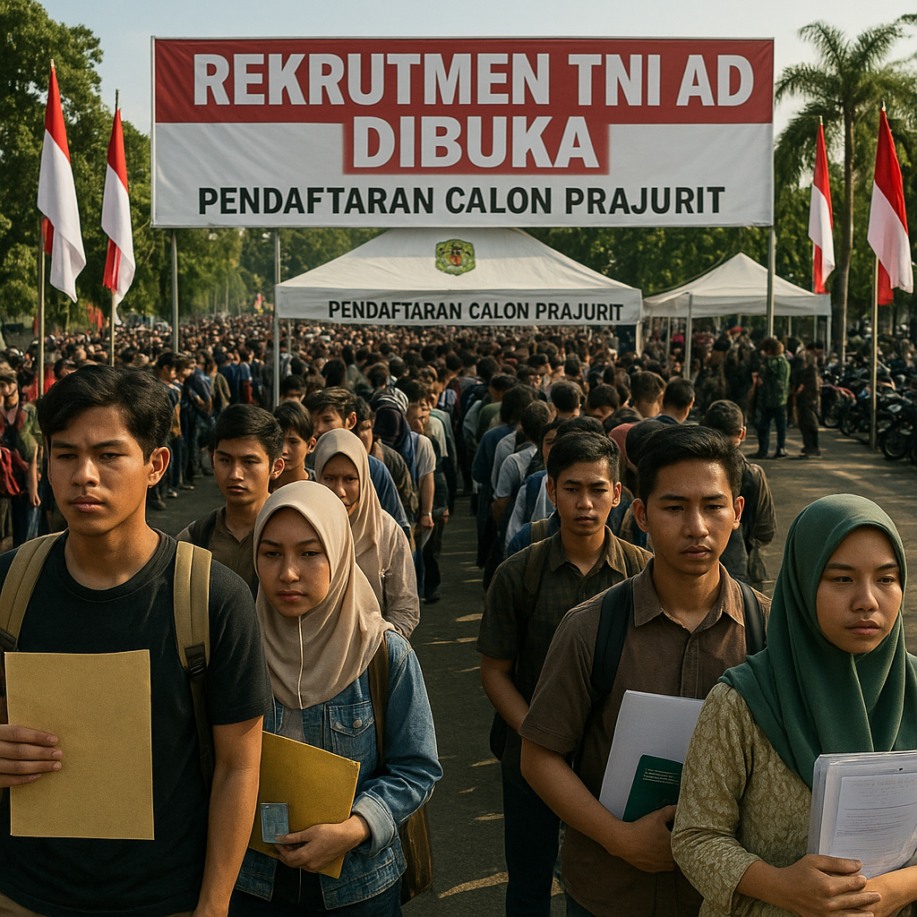 Rekrutmen TNI AD Dibuka, Ribuan Pemuda Berbondong-bondong Daftar Jadi Calon Prajurit Pejuang