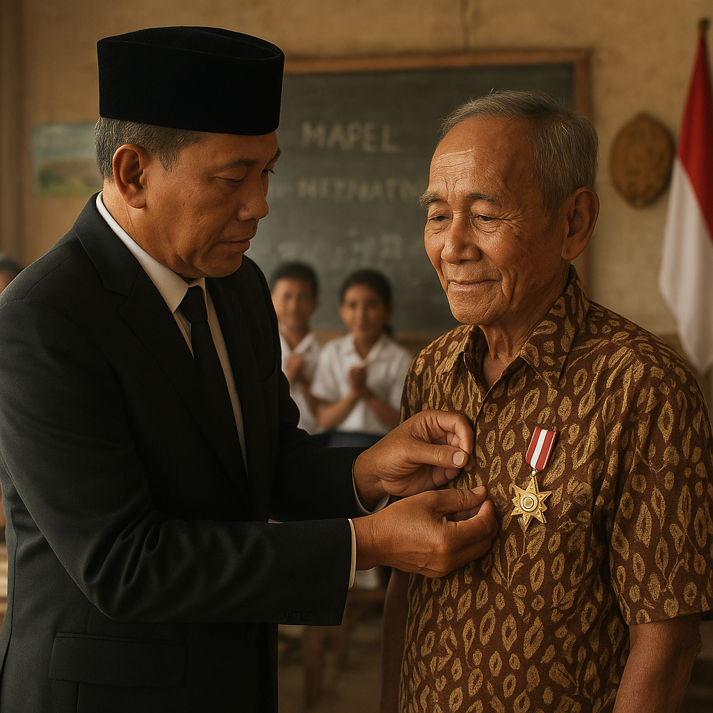 Penghargaan Bintang Jasa untuk Purnawirawan yang Mendirikan Sekolah Gratis di Daerah 3T