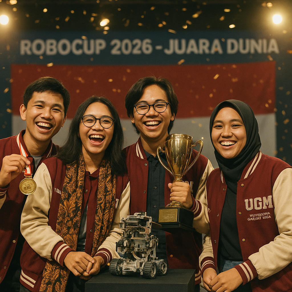 Mahasiswa UGM Juara Dunia Robotika, Persembahkan Medali untuk Indonesia